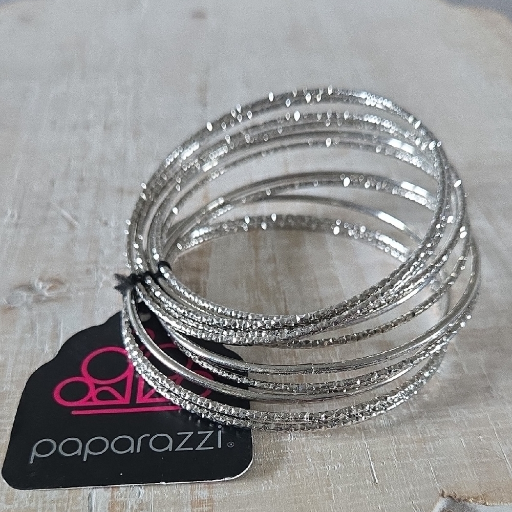 Paparazzi Dazzling Silver Bracelet Set